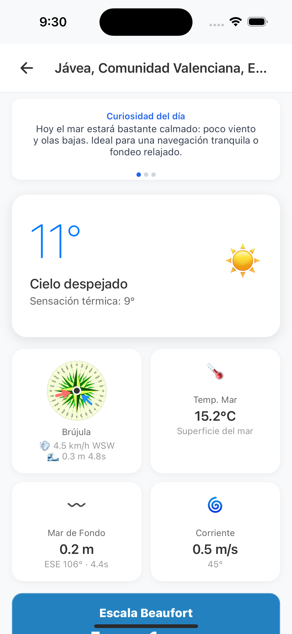 NavIA - indicadores de salud y meteorología (calidad del aire, UV, etc.)