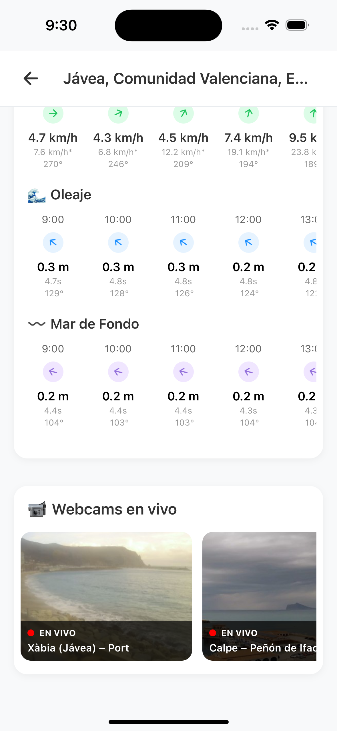 NavIA - webcams en vivo de la zona