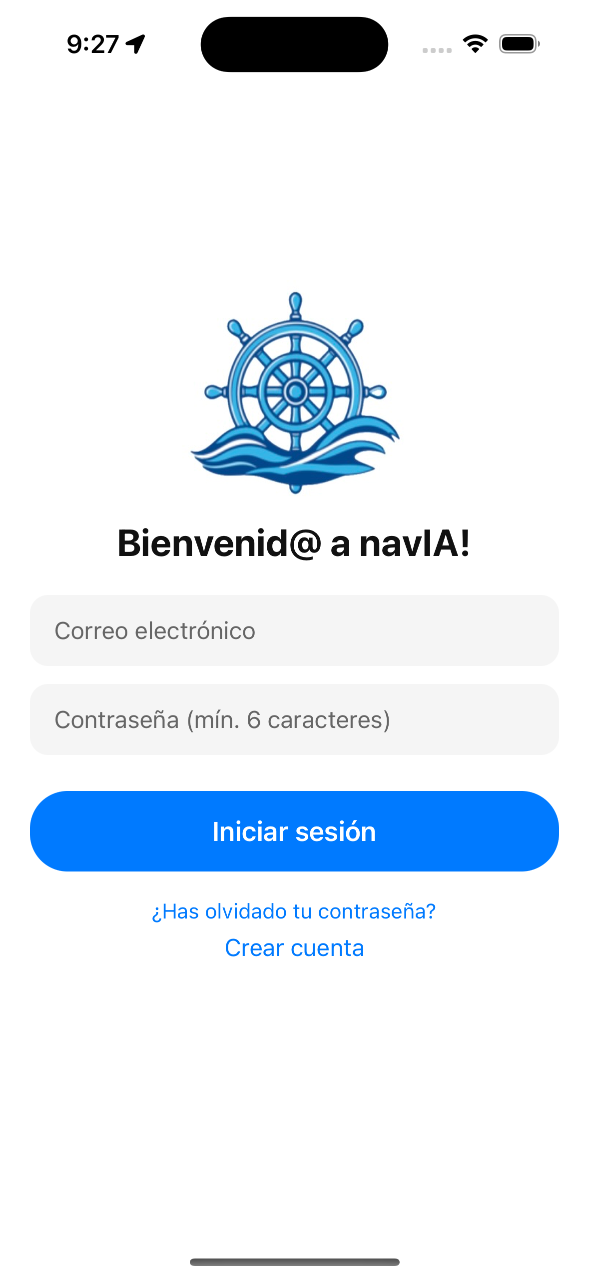 NavIA - inicio de sesión