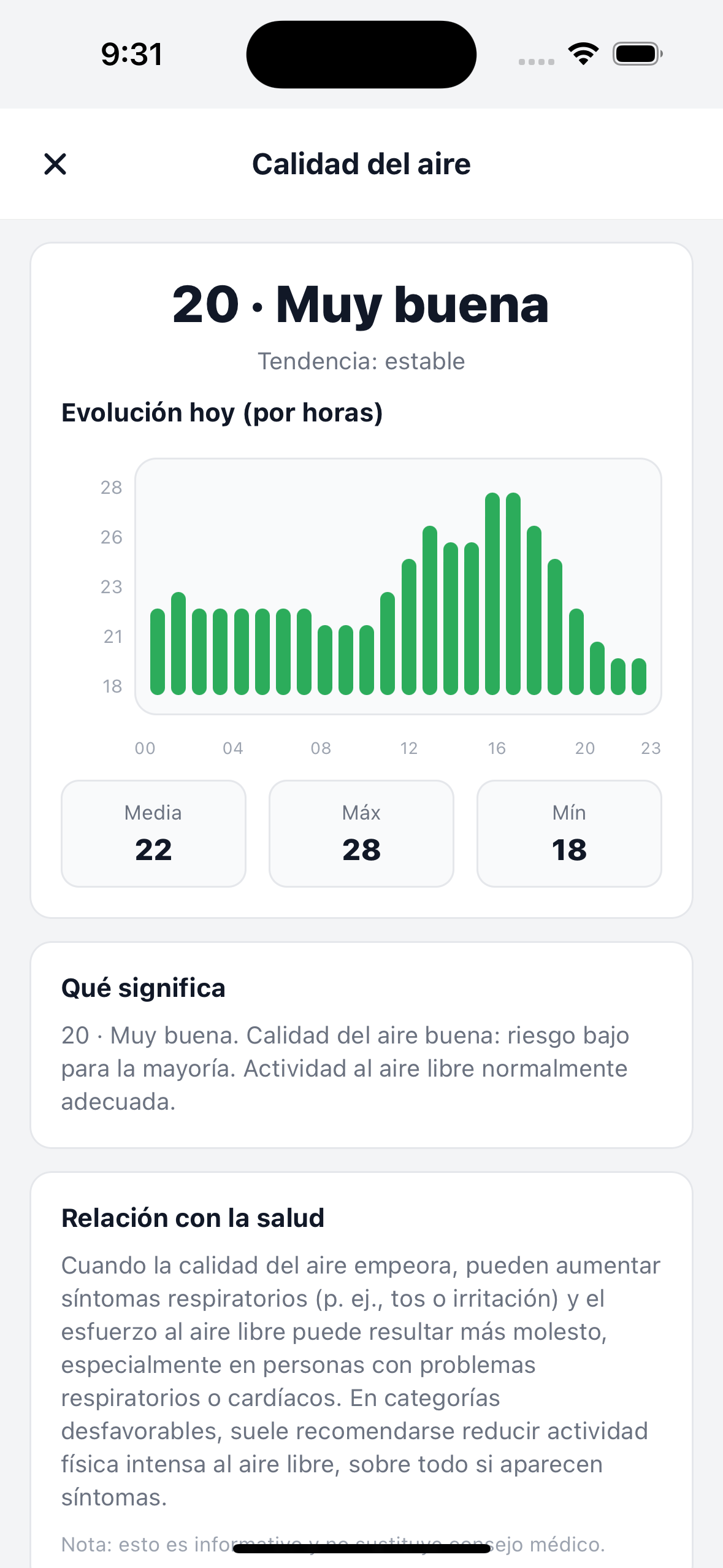 NavIA - pantalla adicional con condiciones y webcams
